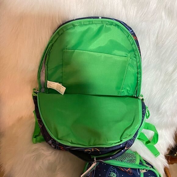 Planets Design Backpack with Lunch Kit Navy with Green NWT - Picture 4 of 11